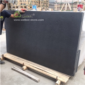Flamed and Brusehd Large Black Granite Slabs