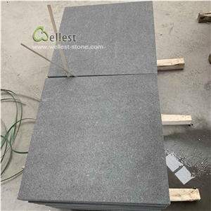 Flamed Brushed Black Granite Paving Stone Tiles
