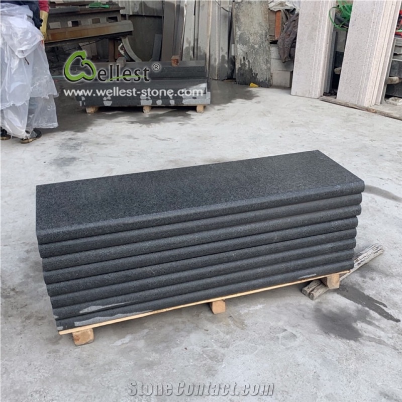 New G684 Black Granite Bullnose Stair Step
