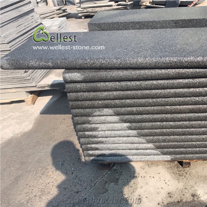 New G684 Black Granite Bullnose Stair Step
