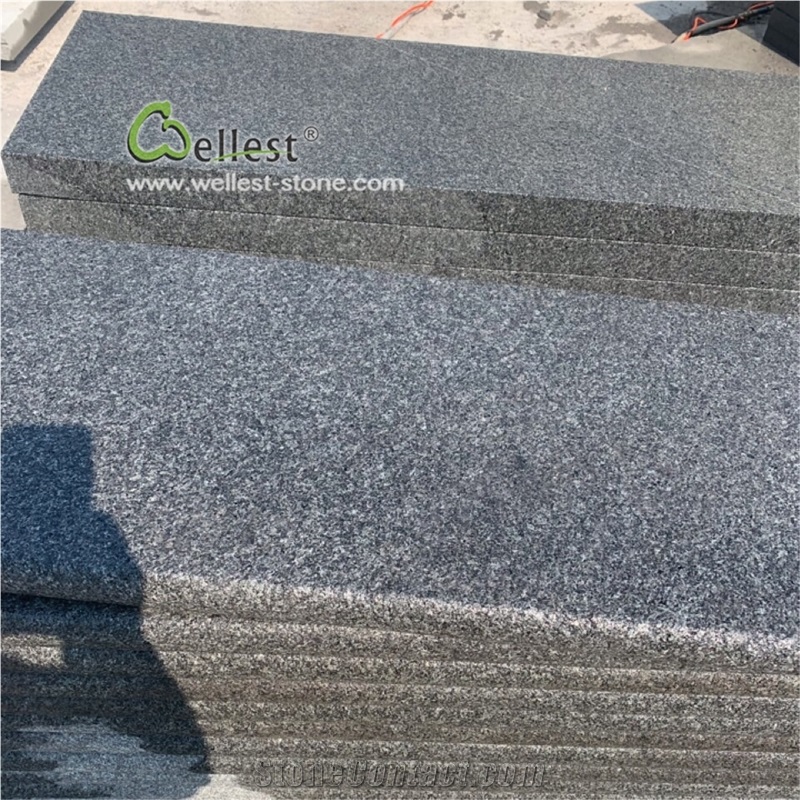New G684 Black Granite Bullnose Stair Step