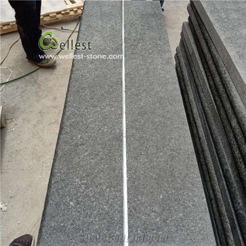 New G684 Black Granite Bullnose Stair Step