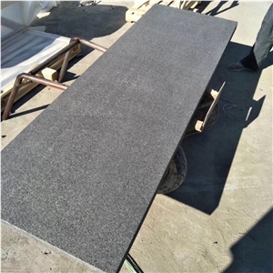 New G684 Flamed Black Granite Stair Treads Steps