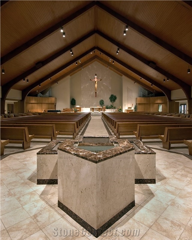Dark Emperador Holly Cross Church Design Project