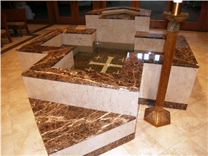 Dark Emperador Holly Cross Church Design Project