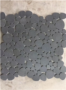 Black Basalt Tumbled Mosaic for Floor and Wall