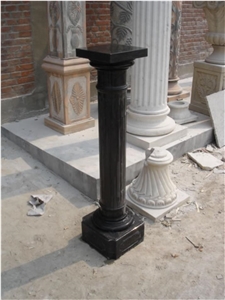 Beige Travertine Hallow Column Pillar Capitals