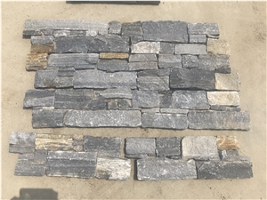 Blue Quartzite Meshed Cement Stacked Ledge Stone