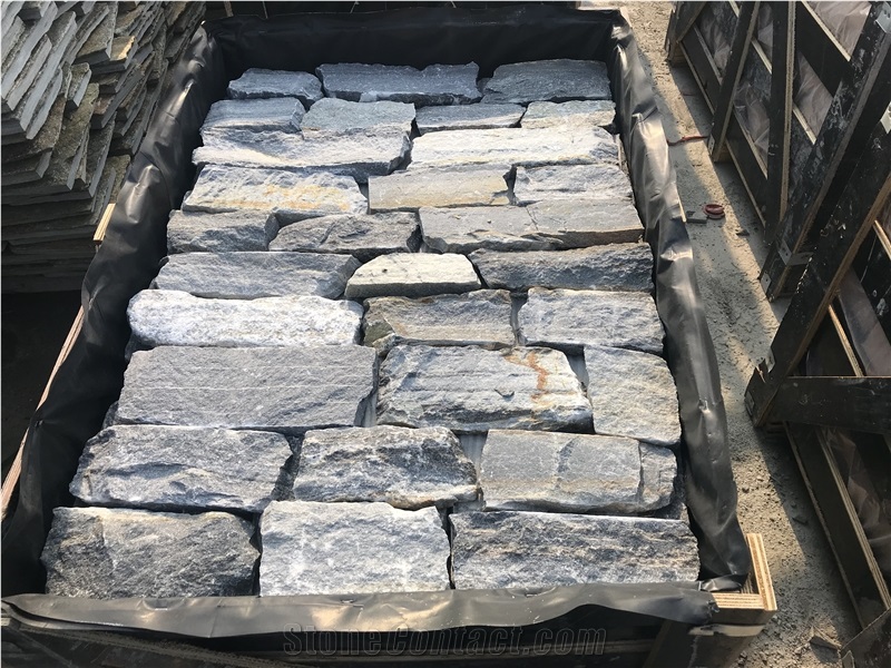 Blue Quartzite Stacked Loose Stone Wall Cladding