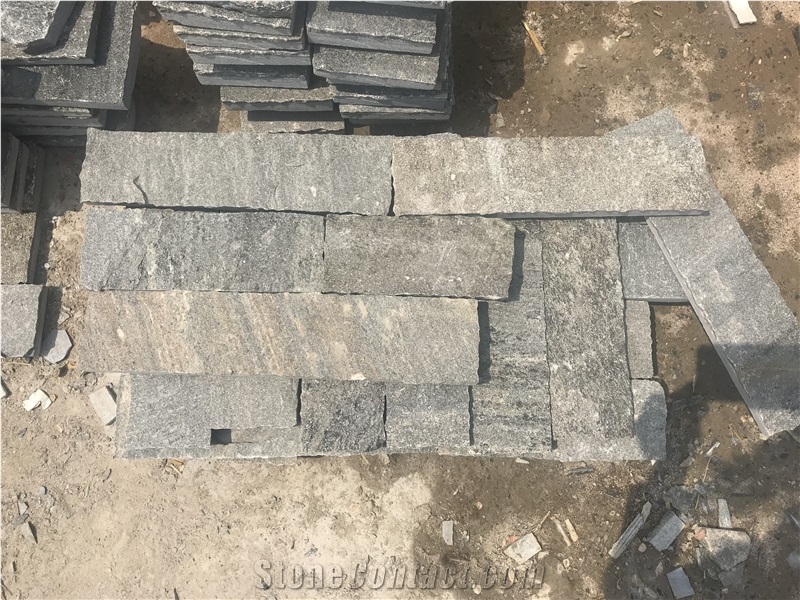 Blue Quartzite Stacked Loose Stone Wall Cladding