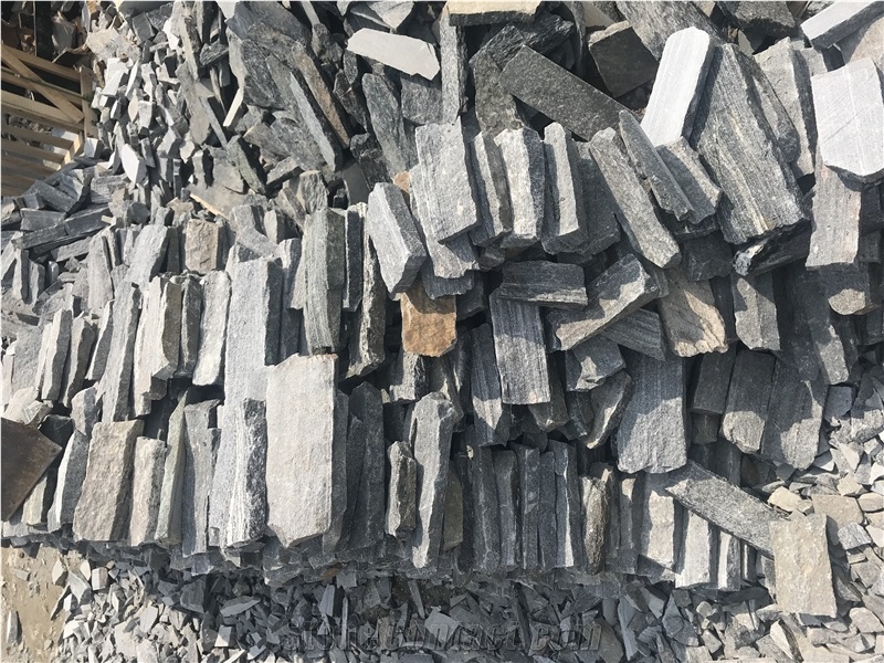 Blue Quartzite Stacked Loose Stone Wall Cladding