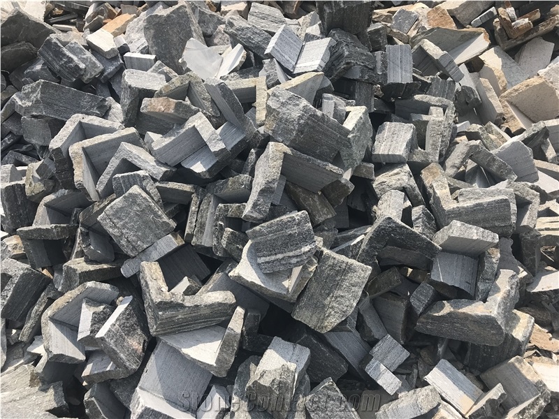 Blue Quartzite Stacked Loose Stone Wall Cladding