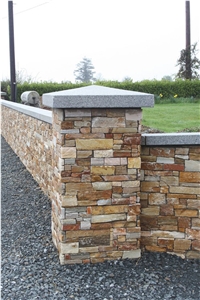 P014 Beige Slate Meshed Cement Stacked Ledge Stone