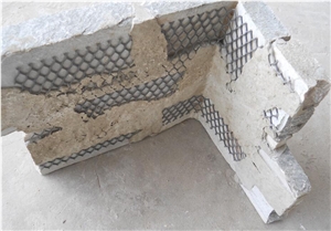 P014 Beige Slate Meshed Cement Stacked Ledge Stone
