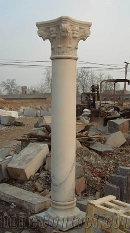 Roman Marble Cast Columns Hollow Pillars Capitals