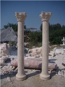 Travertine Carved Pillars