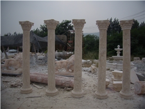 Travertine Carved Pillars