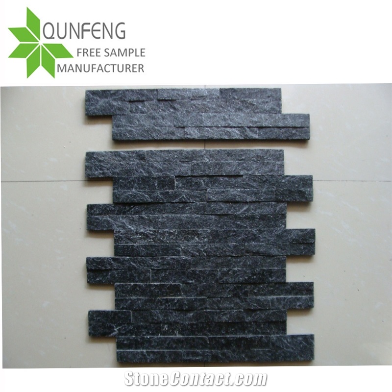 Black Culture Stone Quartzite Ledgestone Veneer