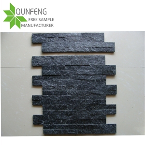 Black Culture Stone Quartzite Ledgestone Veneer