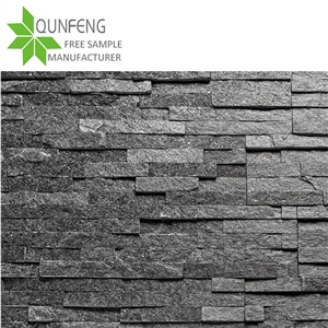 Black Quartzite Ledgestone Stacked Stone Veneer