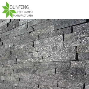 Black Quartzite Ledgestone Stacked Stone Veneer