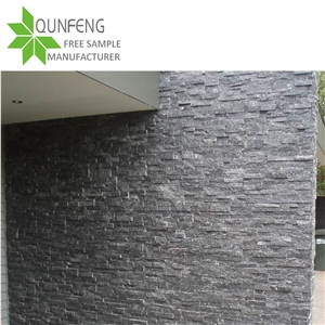 Black Quartzite Ledgestone Stacked Stone Veneer