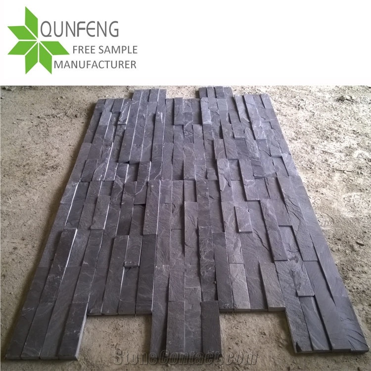 China Black Culture Slate Stacked Stone Veneer