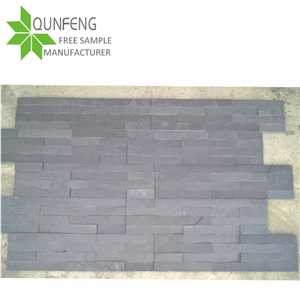 China Black Slate Wall Split Stacked Stone Veneer