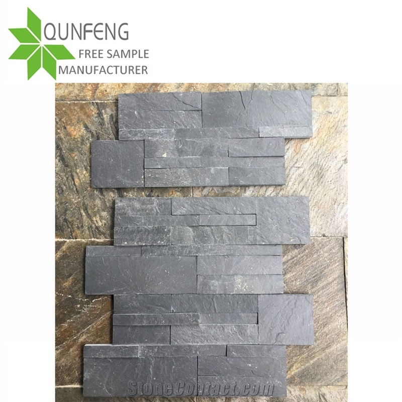 China Slate Veneer Black Split Face Culture Stone