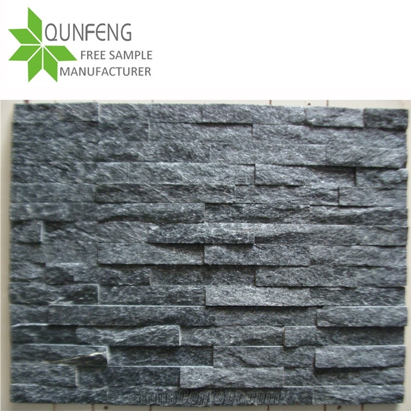 Quartzite Veneer Black Split Face Culture Stone