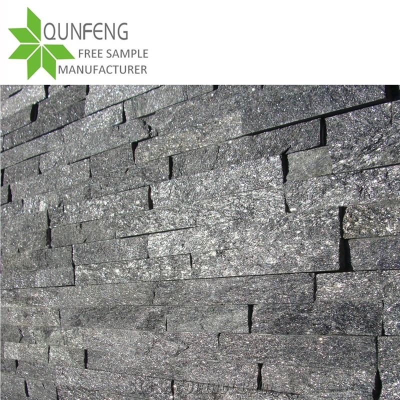 Quartzite Veneer Black Split Face Culture Stone