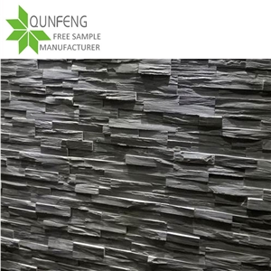 Slate Wall Panel Black Split Face Culture Stone