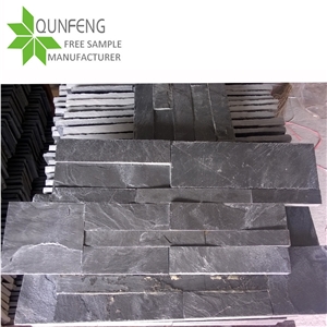 Split Face Black China Slate Stacked Stone Veneer