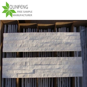 White Stack Stone Quartzite Wall Cladding Panels