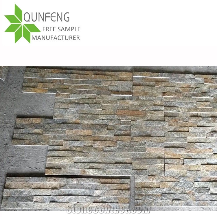 Yellow China Quartzite Split Face Culture Stone