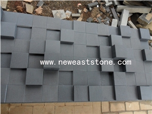 Interior Honed Lava Cube Stone Background Wall
