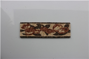 Beige Dark Emperador Marble Mosaic Borders for Dec