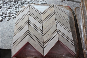 Cloudy Beige Marble Chevron Marble Mosaics