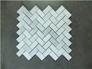 Italy Bianco Carrara a Herringbone Marble Mosaics