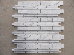 Italy Carrara White Polished Brick Marble Mosaics
