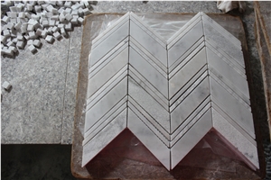 Itlay Carrara White Chevron Marble Mosaics