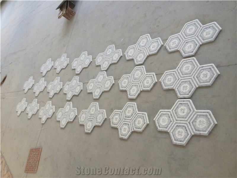 Marble Mosaics Waterjet Pattern, Medallions for Floor