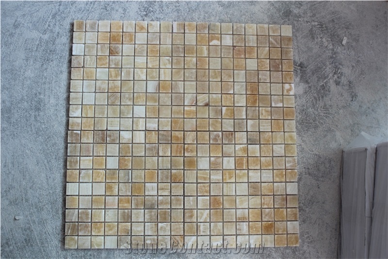 Turkey Honey Onyx Square Mosaic,Tiles