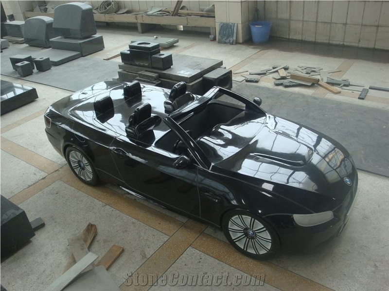 Black Granite Automobile Sculptures Car Carving