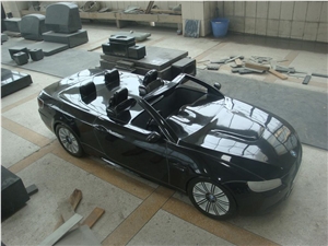Black Granite Automobile Sculptures Car Carving