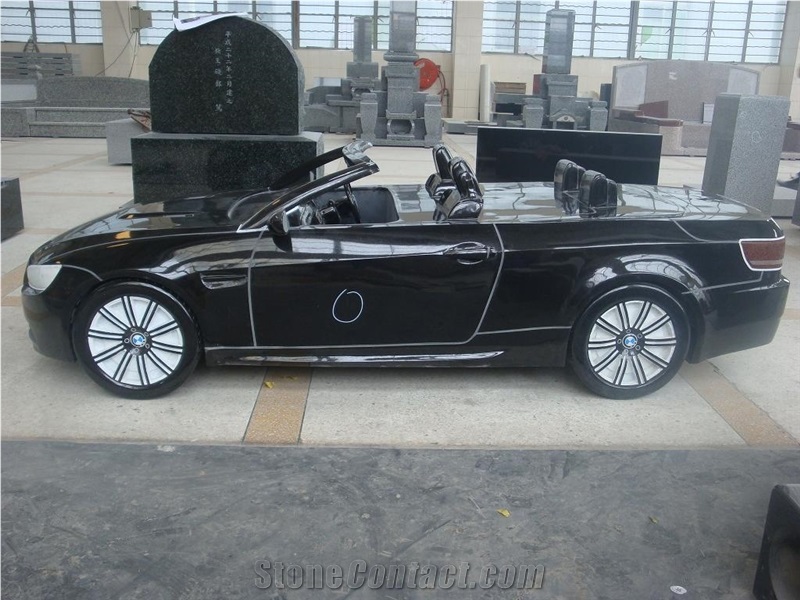 Black Granite Automobile Sculptures Car Carving
