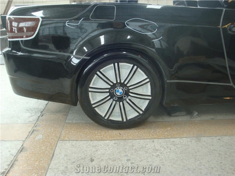 Black Granite Automobile Sculptures Car Carving