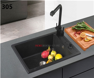 Beige Solid Surface Wash Basin Bouble Bowls
