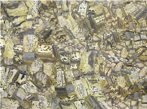 Semi Precious Yellow Fossil Translucent Slab