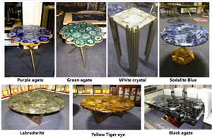 Semiprecious Stone Gemstone Agate Slabs Tiles